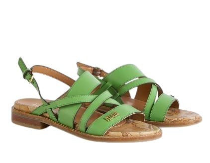 Alviero Martini 1A Classe Sandalo In Pelle Liscia  Z1081 8578 Verde Bali