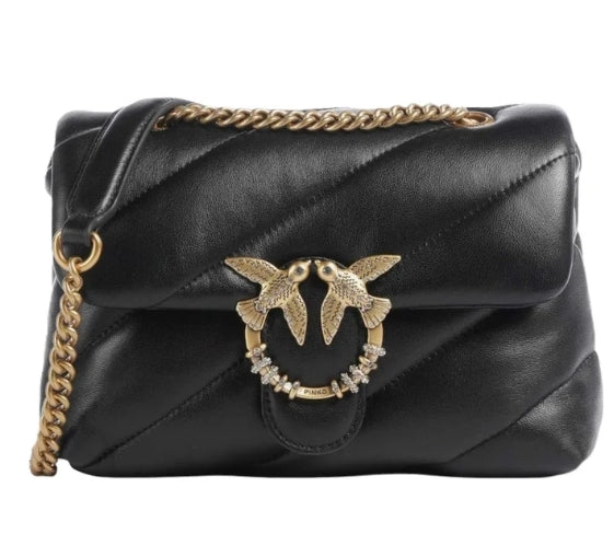Pinko Borsa Puff Mini New Buckle Nappa PLTT 107058 Marrone Scuro