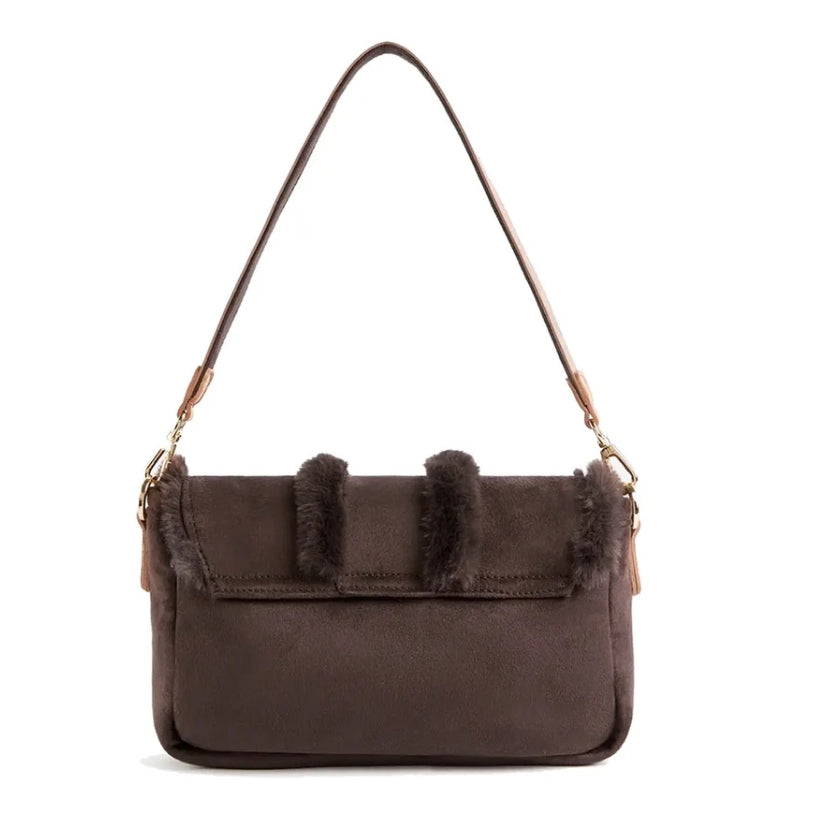Alviero Martini 1A Classe Chalet Chic Borsa Sottospalla con Patta LG91 9775 Col. 0500 Dark Brown