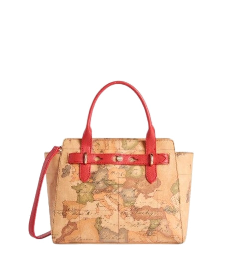 Alviero Martini 1A Classe Escape Geo Borsa A Mano Con Tracolla Staccabile L LE61 G616 Col. 0332 Rosso Papavero