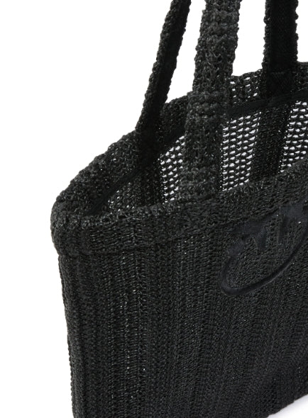 Pinko  Easy Tote Bag Rafia Rete Nero