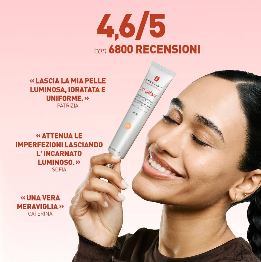 Erborian CC Creme Caramel Spf 30 ml 15 Fondotinta o base trucco idratante coprenza media per tutti i tipi di pelle