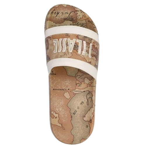 Alviero Martini 1A Classe Ciabatta  N 2499 1904  Col. X013   White/Beige Geo