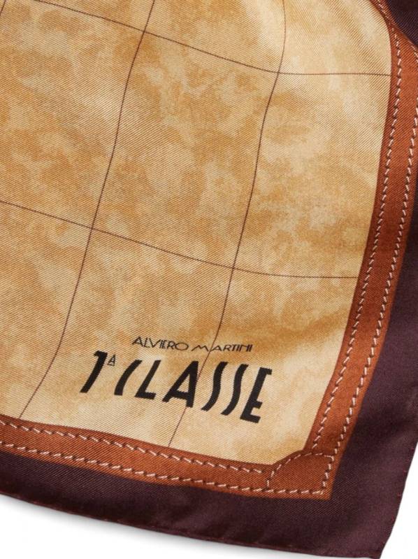 Alviero Martini 1A Classe Foulard In Seta 90x90 Geo Classic K 3190 Aloe Col 0304 Burgundy