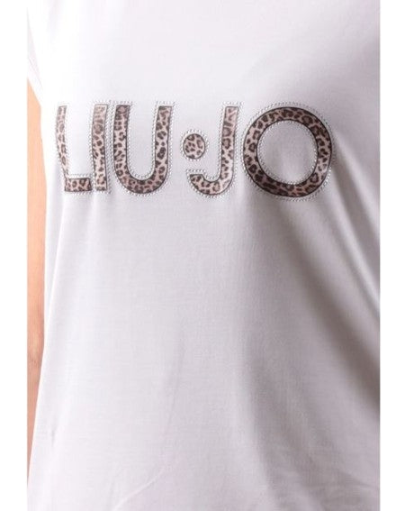 Liu Jo  Maglia T-shirt c/coulise VA6047 JS360 Col. S9740 Bianco/animalier