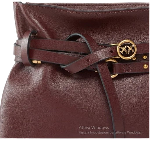Pinko  Borsa  a spalla  Mini  Belt Bag in pelle  Burgundy