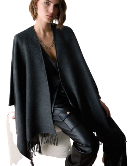 Liu Jo  PONCHO EMBOSSED LOGO 2F6042 T2751 Col. 09012 Antrancite