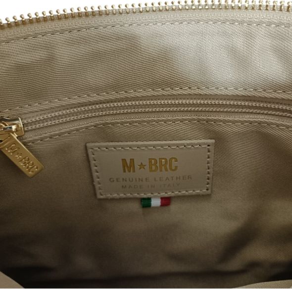 M BRC Massimo Braccialini Borsa In Pelle Obona  Tracolla C123 Avorio