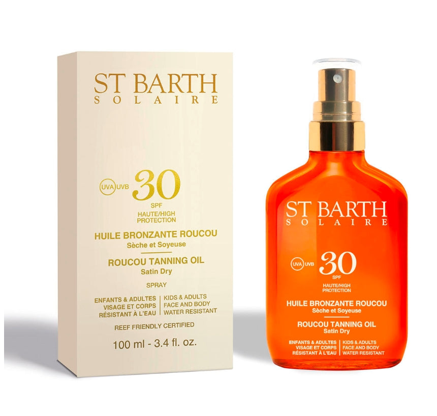 St Barth Solaire Huile Bronzante Roucou Spf 30
