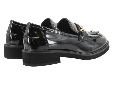 Patrizia Pepe Mocassino Pelle spazzolato con borchiette e frange PPJ950.31 nero