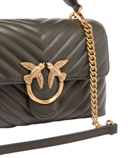 Pinko Borsa  a mano Love Puff  Mini  Chevron   In Pelle Black
