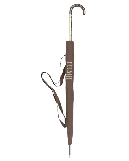Alviero Martini 1a Classe  Ombrello Lungo Marrone  Logo Oro