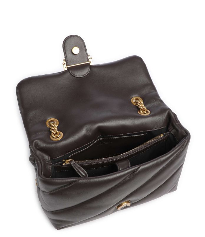 Pinko Borsa Puff New Mini Buckle Nappa PLTT 107057 Marrone Scuro