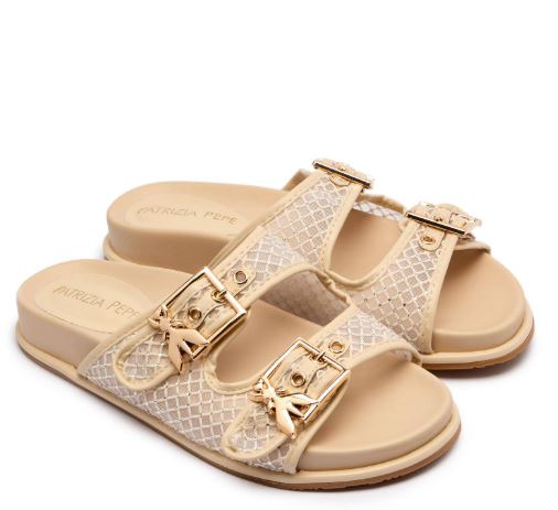 Patrizia Pepe Sandali Rete Strass PPJ339.02 Colore Offwhite